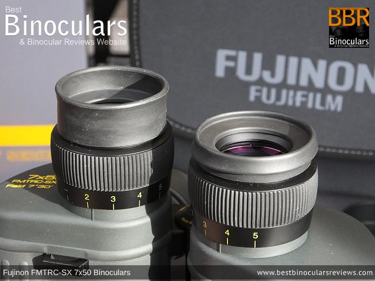 Eyecups on the Fujinon Polaris 7x50 FMTRC-SX binoculars