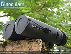 Objective Lens Covers on the GPO Passion HD 10x42 Binoculars