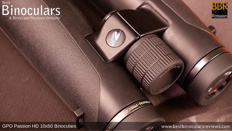 Focus Wheel on the GPO Passion HD 10x50 Binoculars