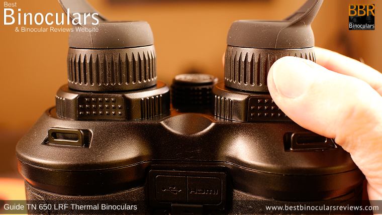 Eyecup and Diopter Adjuster on the Guide Sensmart TN650 Thermal Binoculars