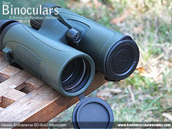 Objective Lens Covers on the Hawke Endurance ED 8x42 Binoculars