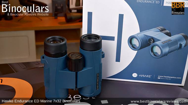 Hawke Endurance ED Marine 7x32 Binoculars and accessories plus packaging
