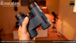 Holding the Hawke Endurance ED Marine 7x32 Binoculars