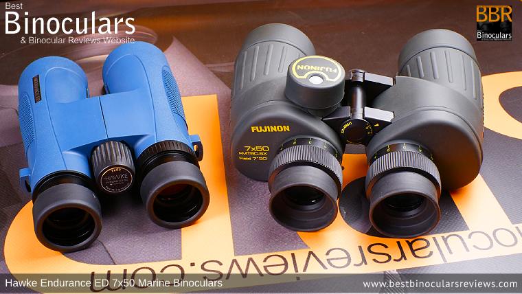 Focus Wheel on the Hawke Endurance ED Marine 7x50 Binoculars vs Fujinon Polaris 7x50 FMTRC-SX Binoculars