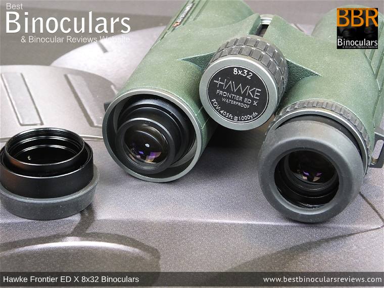 Removable Eyepiece housings on the Hawke Frontier ED X 8x32 Binoculars