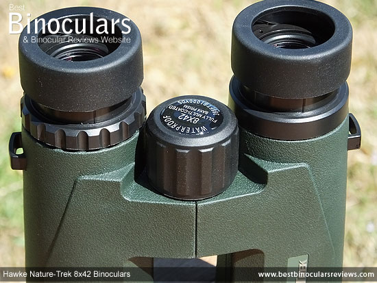 Focus Wheel on the Hawke Nature-Trek Open Hinge 8x42 Binoculars