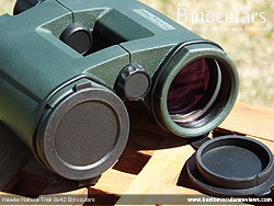 Lens Covers on the Hawke Nature-Trek Open Hinge 8x42 Binoculars