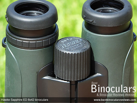 Focus Wheel on the Hawke Sapphire ED 8x42 Binoculars