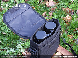 Helios Mistral WP6 8x42 Binoculars inside their carry case