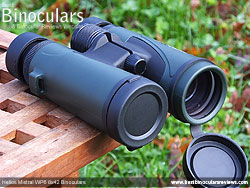 Lens Covers on the Helios Mistral WP6 8x42 Binoculars