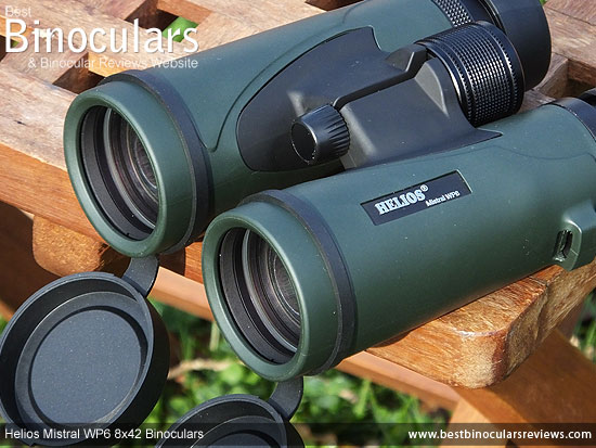 42mm Objective Lenses on the Helios Mistral WP6 8x42 Binoculars