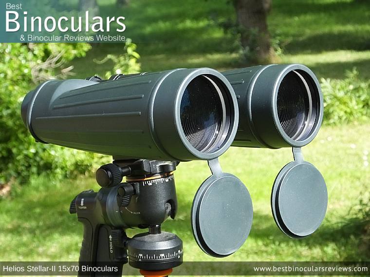 Helios Stellar-II 15x70 Binoculars on a tripod