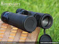 Lens Covers on the Kite Ibis ED 8x42 Binoculars