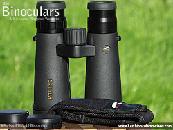 Neck strap on the Kite Ibis ED 8x42 Binoculars