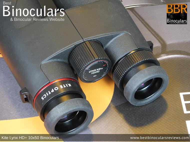 Focus Wheel on the Kite Lynx HD+ 10x50 Binoculars