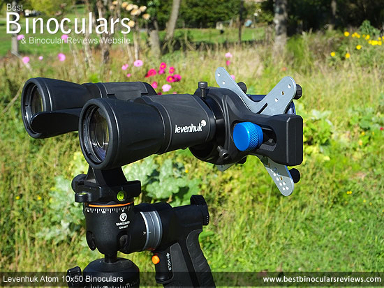 Digibinning with the Levenhuk Atom 10x50 Binoculars mounted on a tripod