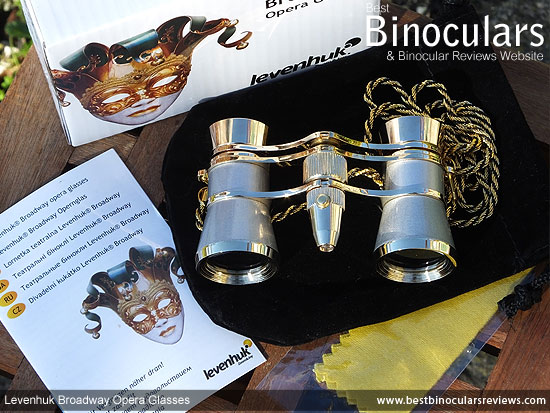 Levenhuk Broadway 325F Opera Glasses, with carry pouch and neck chain