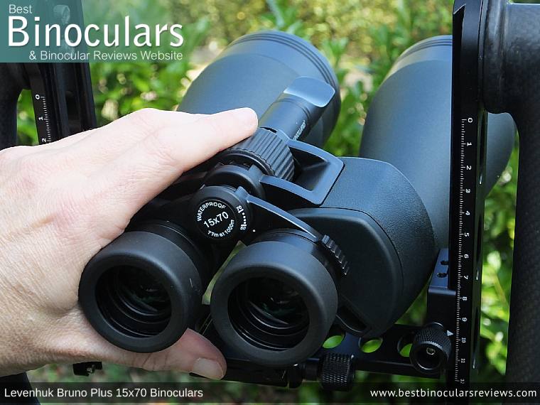 Individual Eyepiece Focus on the Levenhuk Bruno Plus 15x70 Binoculars