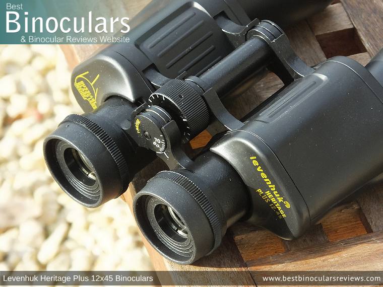 Focus Wheel on the Levenhuk Heritage Plus 12x45 Binoculars