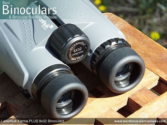 Focus Wheel on the Levenhuk Karma PLUS 8x32 Binoculars