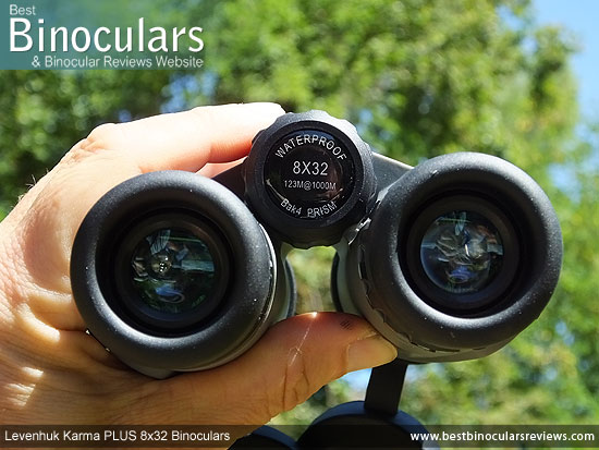 Focus Wheel on the Levenhuk Karma PLUS 8x32 Binoculars