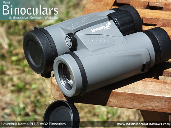 Lens Covers on the Levenhuk Karma PLUS 8x32 Binoculars