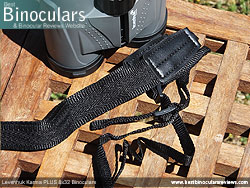 Neck strap on the Levenhuk Karma PLUS 8x32 Binoculars