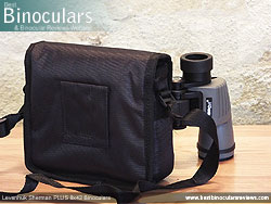 Rear view of the Carry Case & Levenhuk Sherman Plus 8x42 Binoculars