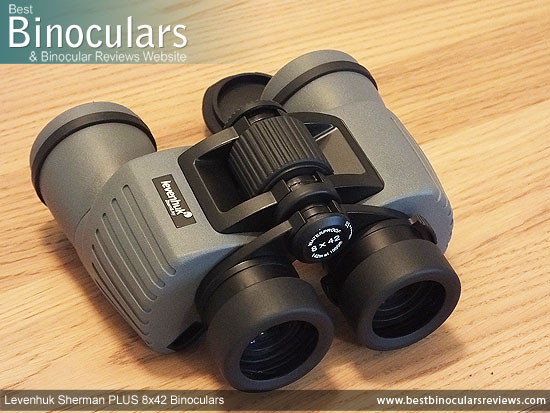 Focus Wheel on the Levenhuk Sherman Plus 8x42 Binoculars