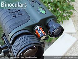 Battery Compartment on the Luna Optics LN-DB60-HD Digital Night Vision Binocular