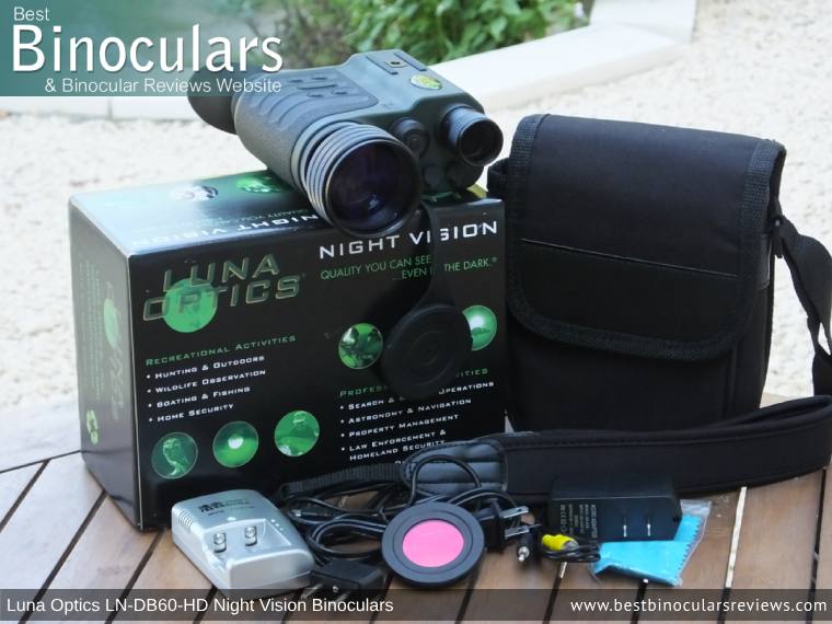 Luna Optics LN-DB60-HD Digital Night Vision Binocular with Carry Case & Accessories