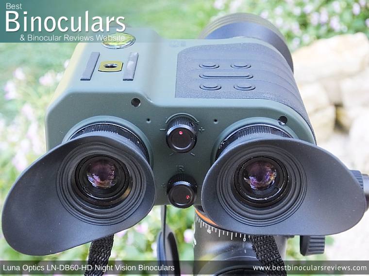 Luna Optics LN-DB60-HD Digital Night Vision Binocular mounted on a tripod