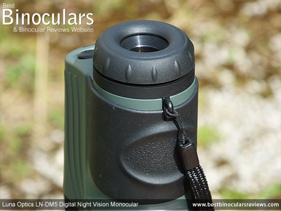 Eyepiece on the Luna Optics LN-DM5 Digital Night Vision Monocular