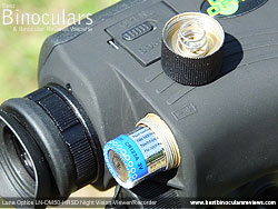 Battery Compartment on the Luna Optics LN-DM50-HRSD Digital Night Vision Viewer/Recorder