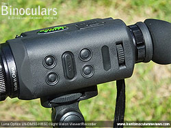 Main Controls on the Luna Optics LN-DM50-HRSD Digital Night Vision Viewer/Recorder