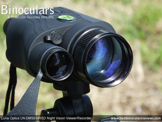 50mm Objective Lens on the Luna Optics LN-DM50-HRSD Digital Night Vision Viewer/Recorder