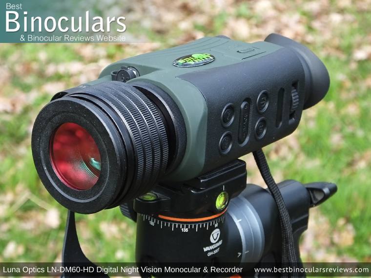 Color Enhancing Filter fitted onto the Luna Optics LN-DM60-HD Digital Night Vision Monocular & Recorder