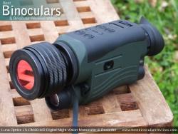 Luna Optics LN-DM60-HD Digital Night Vision Monocular & Recorder showing tripod mount