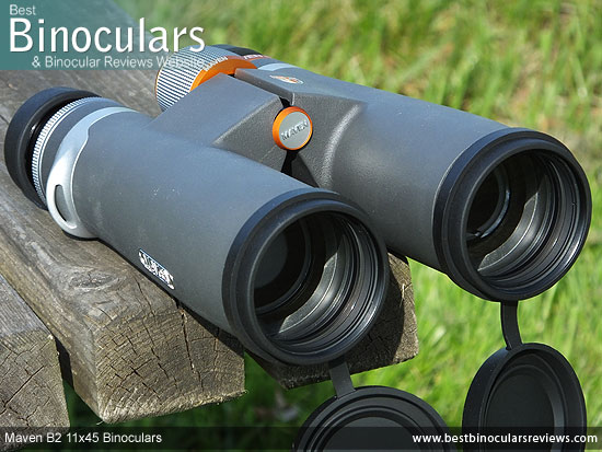 42mm objective lenses on the Maven B2 11x45 Binoculars