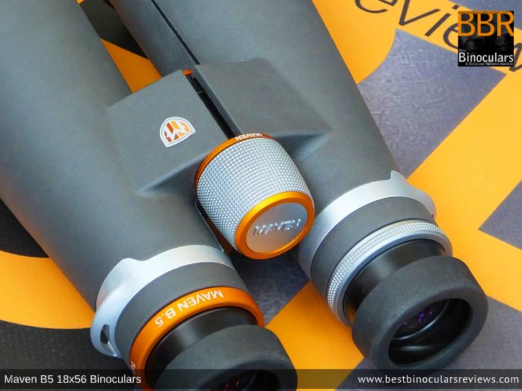 Focus Wheel on the Maven B.5 18x56 Binoculars