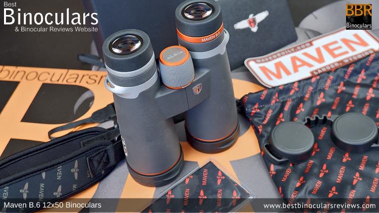 Maven B.6 12x50 Binoculars in their box with carry bag