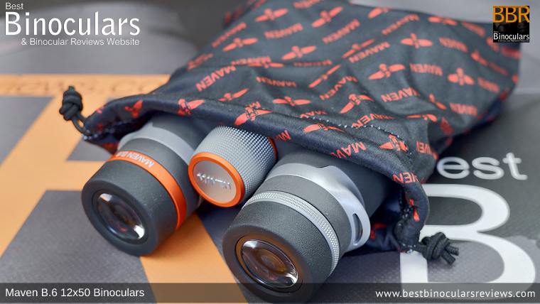 Carry Bag and Maven B.6 12x50 Binoculars