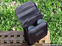 Levenhuk Atom binoculars in their Carry Case