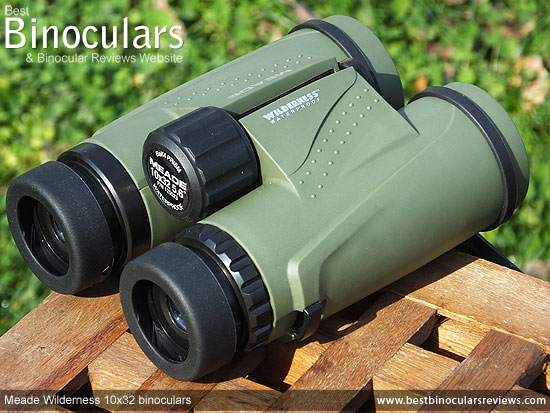 Rear view of the Meade Wilderness 10x32 Binoculars