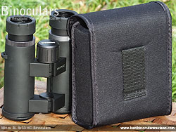 Rear of the carry case for the Minox BL 8x33 HD Binoculars