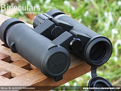 Objective Lens Covers on the Minox BL 8x33 HD Binoculars