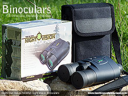 Box, Case, Neck Strap and the Night Owl Optics NOB5X Night Vision Binoculars