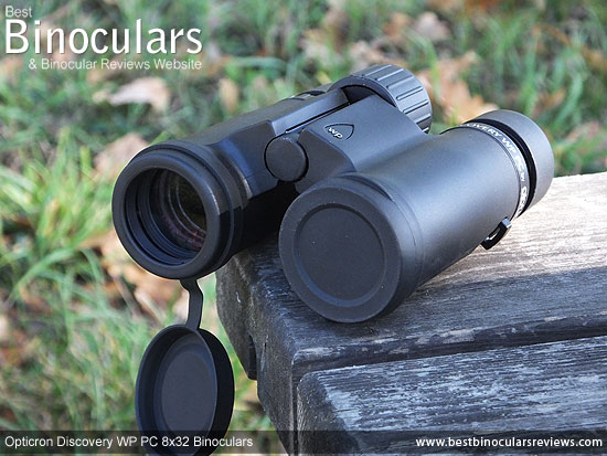 Lens Covers on the Opticron Discovery WP PC 8x32 Binoculars