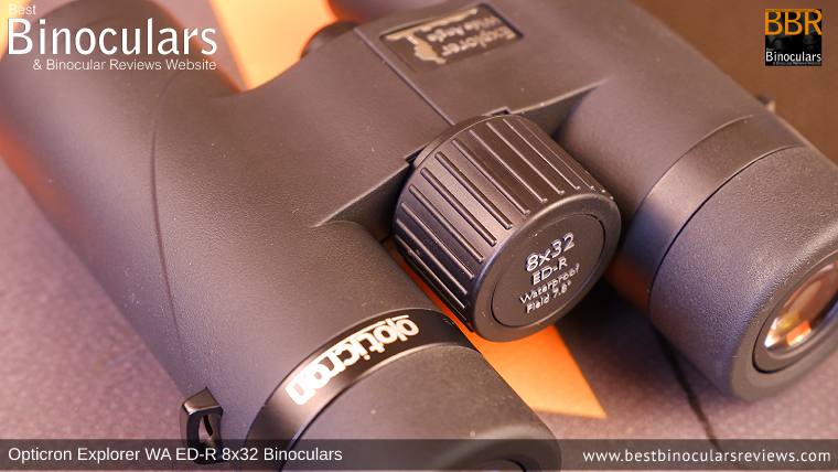 Focus Wheel on the Opticron Explorer WA ED-R 8x32 Binoculars