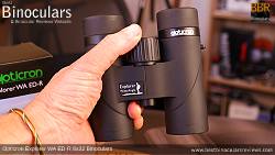 Holding the Opticron Explorer WA ED-R 8x32 Binoculars